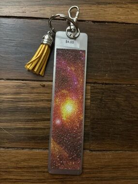 Handmade unisex metal multicolored bookmark keychains - double sided